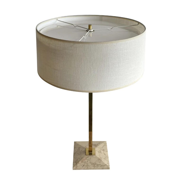 20th Century American Polished Brass Lightolier Table Lamp by Gerald ...