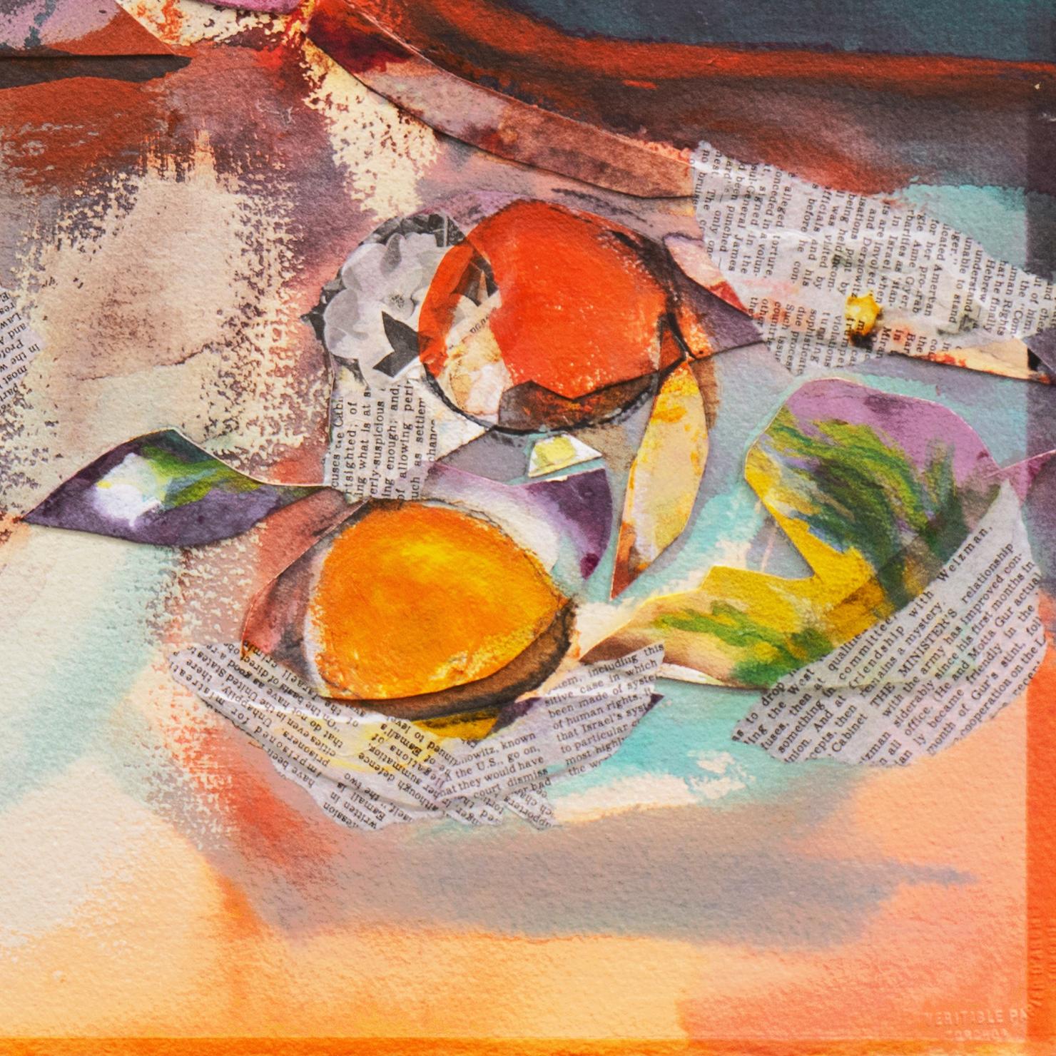 'Still Life in Coral and Aquamarine', Mid-Century Modernist, Israel, Jewish - Painting by 20th century American School