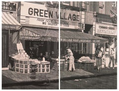 'Green Village Market, Bleecker Street', Manhattan, New York, Grisaille Diptych