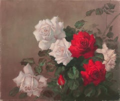 'Red and White Roses', Horticultural, Botanical, Flowers