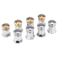 20th Century American Set Of Eight Solid Silver Salt & Pepper Shakers By Cartier