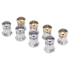 20th Century American Set Of Eight Solid Silver Salt & Pepper Shakers By Cartier