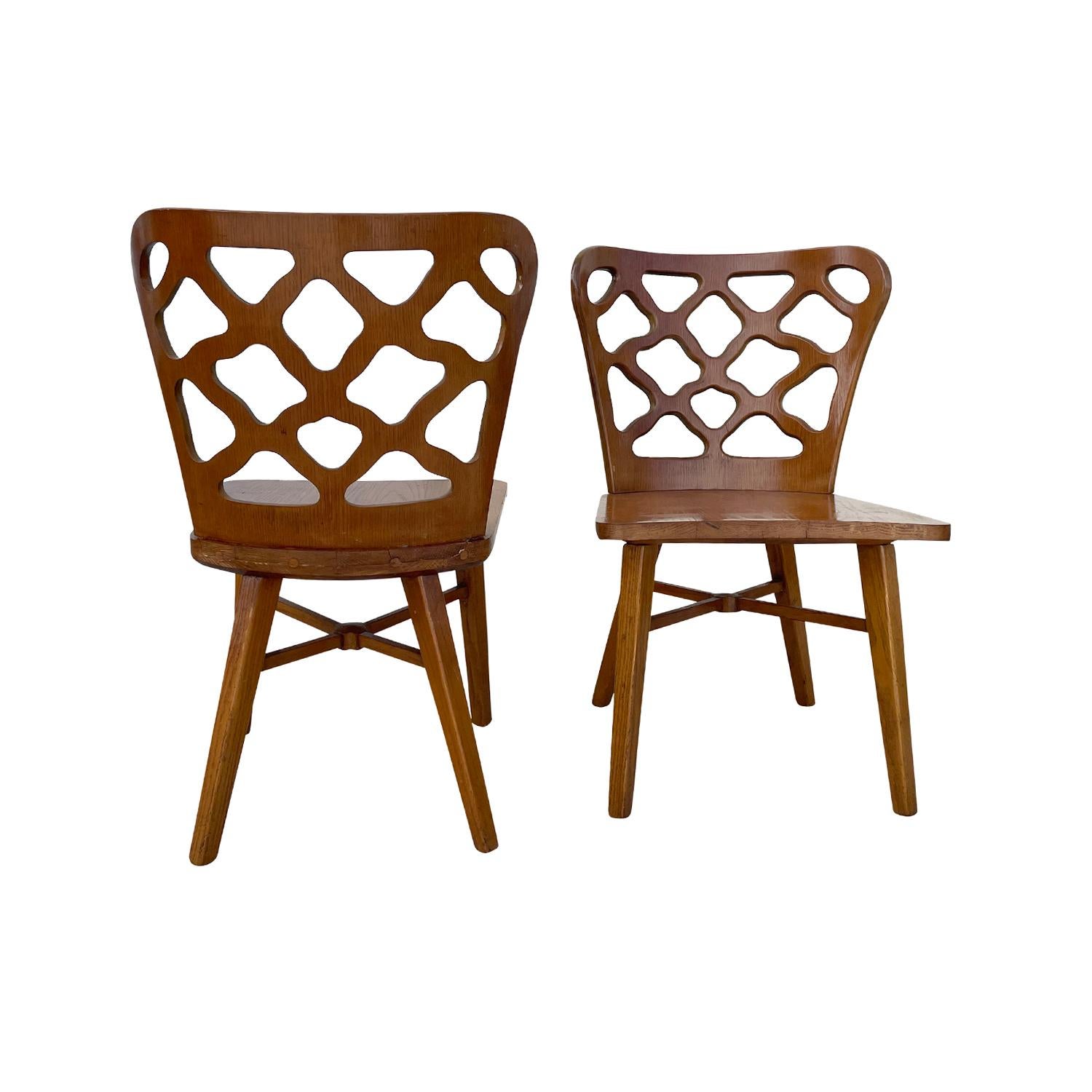 20th Century American Set of Six Oakwood, Bent Plywood Dining Chairs by RomWeber 5