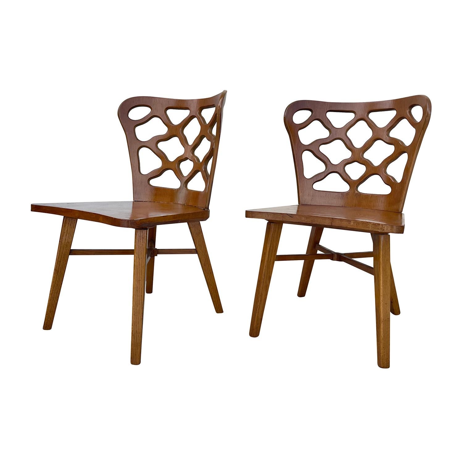 20th Century American Set of Six Oakwood, Bent Plywood Dining Chairs by RomWeber 3
