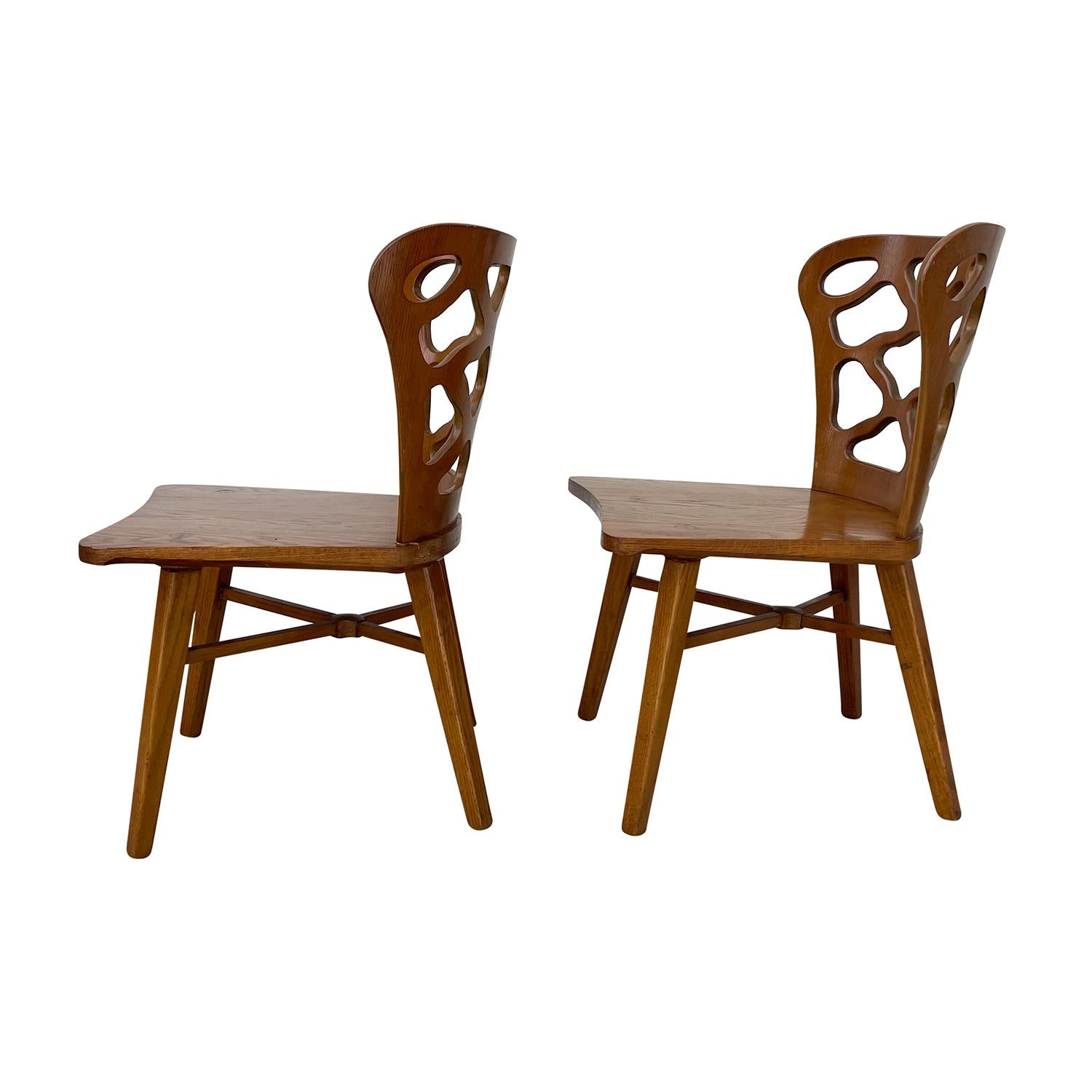 20th Century American Set of Six Oakwood, Bent Plywood Dining Chairs by RomWeber 4