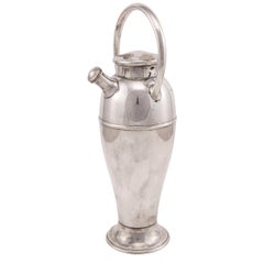Shaker à cocktail « Milk Churn » américain du 20ème siècle en métal argenté, vers 1940
