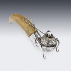 20th Century American Solid Silver Gimbal Novelty Golf Lighter, circa 1900