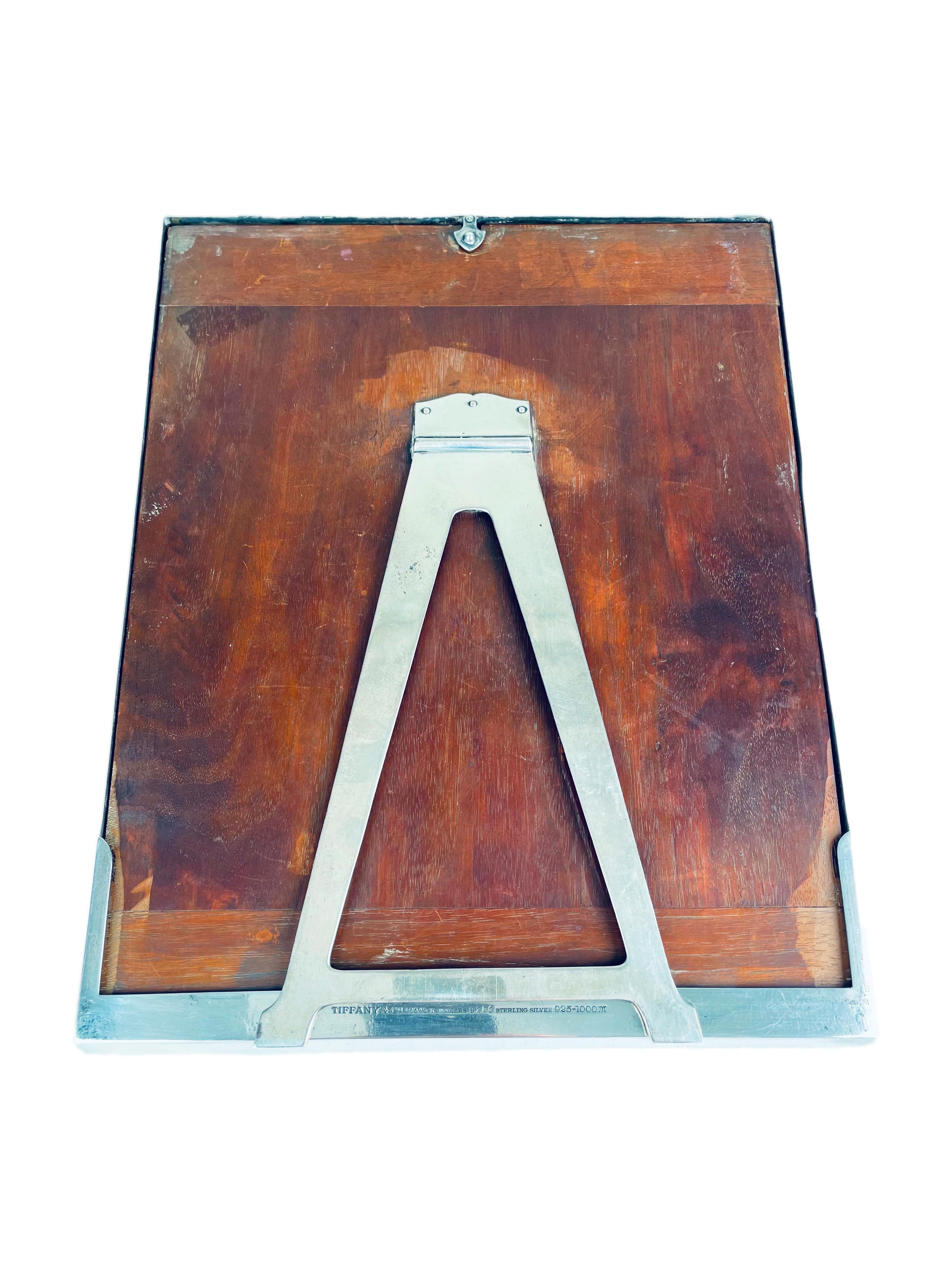 20th Century American Sterling Silver and Wood Picture Frame by, Tiffany & Co. In Good Condition In Englewood, NJ