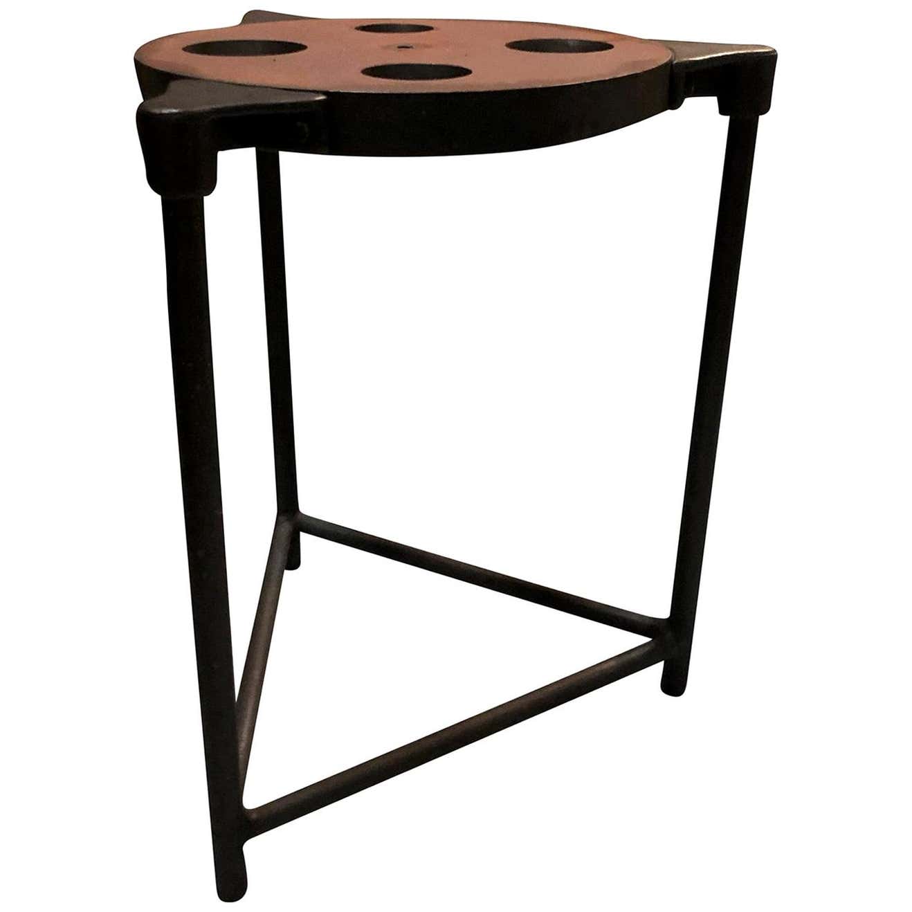 20th Century American Vintage Industrial Machinist Table, Metal Side ...