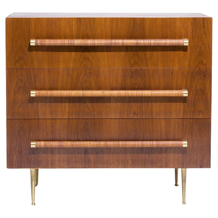 T.H. Robsjohn-Gibbings Widdicomb Walnut Dresser, 1950–60, offered by Authentic Provence Inc