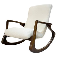 20th Century American Walnut Rocking Chair, Center Armchair by Vladimir Kagan