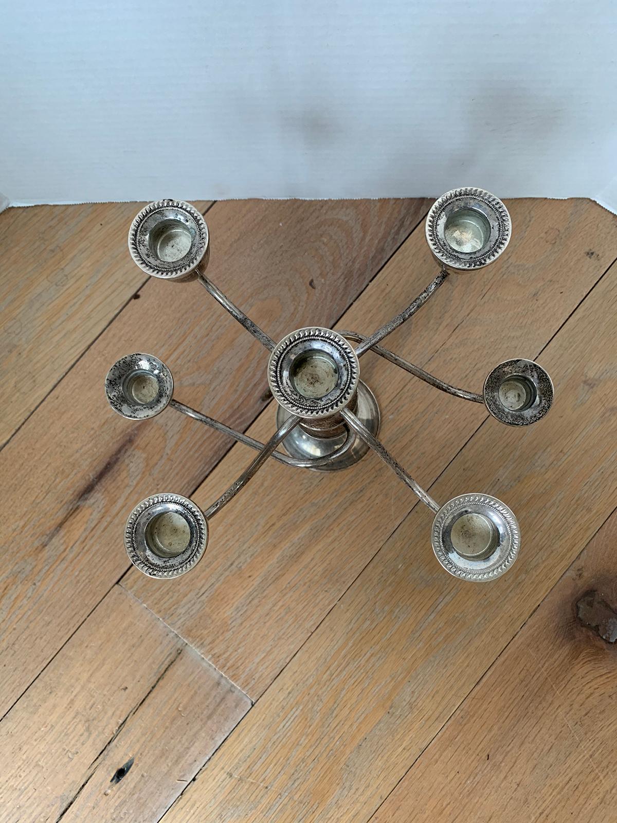 20th Century American Weighted Sterling Silver Seven-Arm Candelabra 3