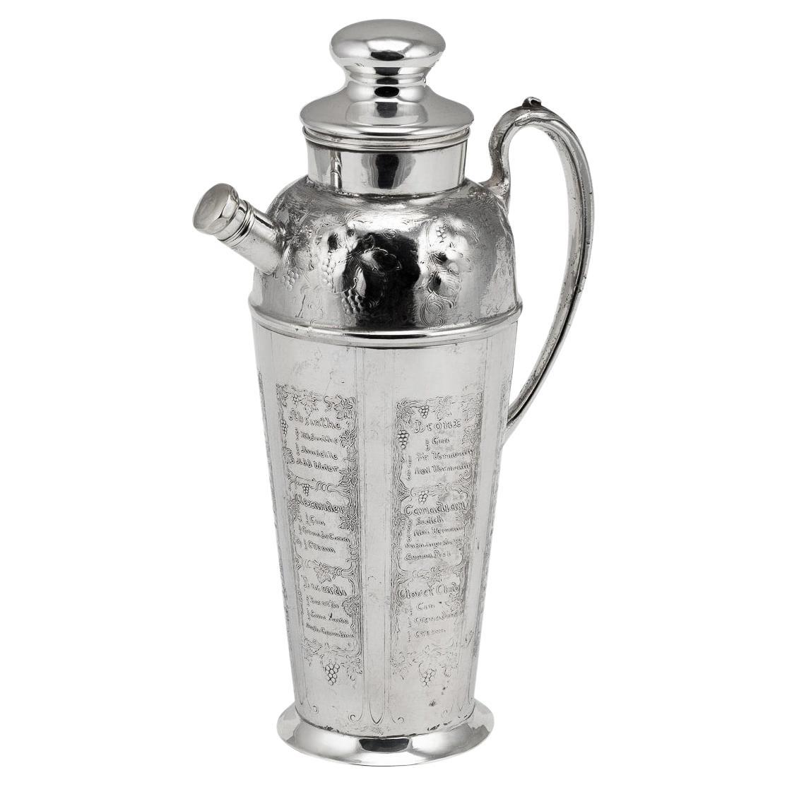 20th Century American "Whatl'll You Have" Recipe Cocktail Shaker c.1930 For Sale