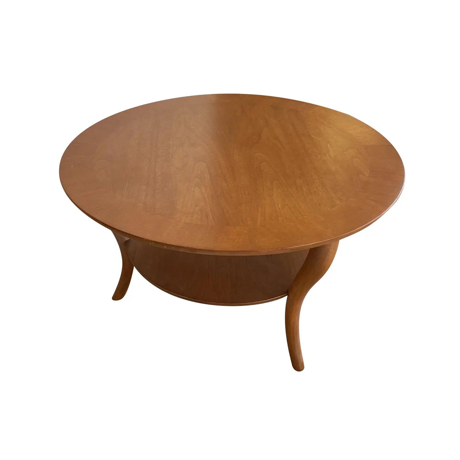 20th Century American Widdicomb Walnut Cocktail Table by T.H. Robsjohn-Gibbings For Sale 1