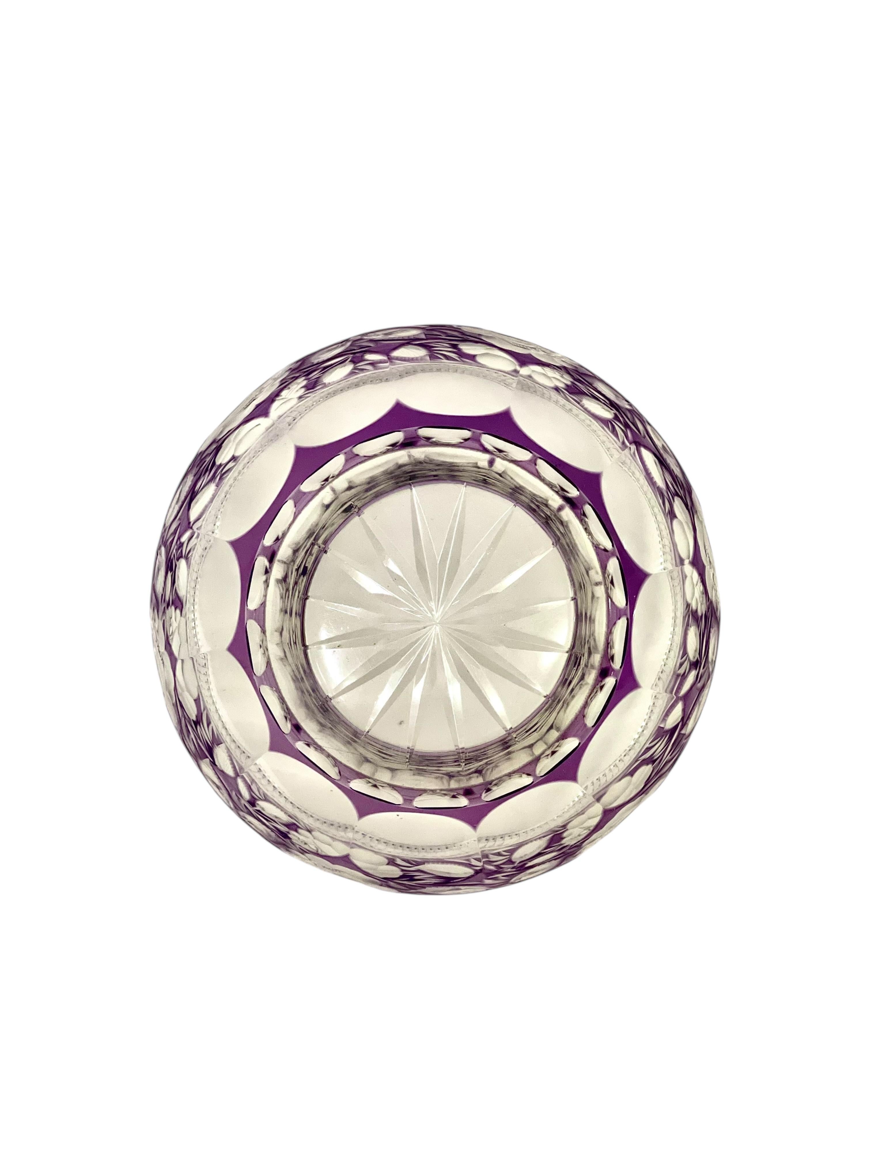 20th Century Amethyst Cut Crystal Bonbonnière For Sale 3