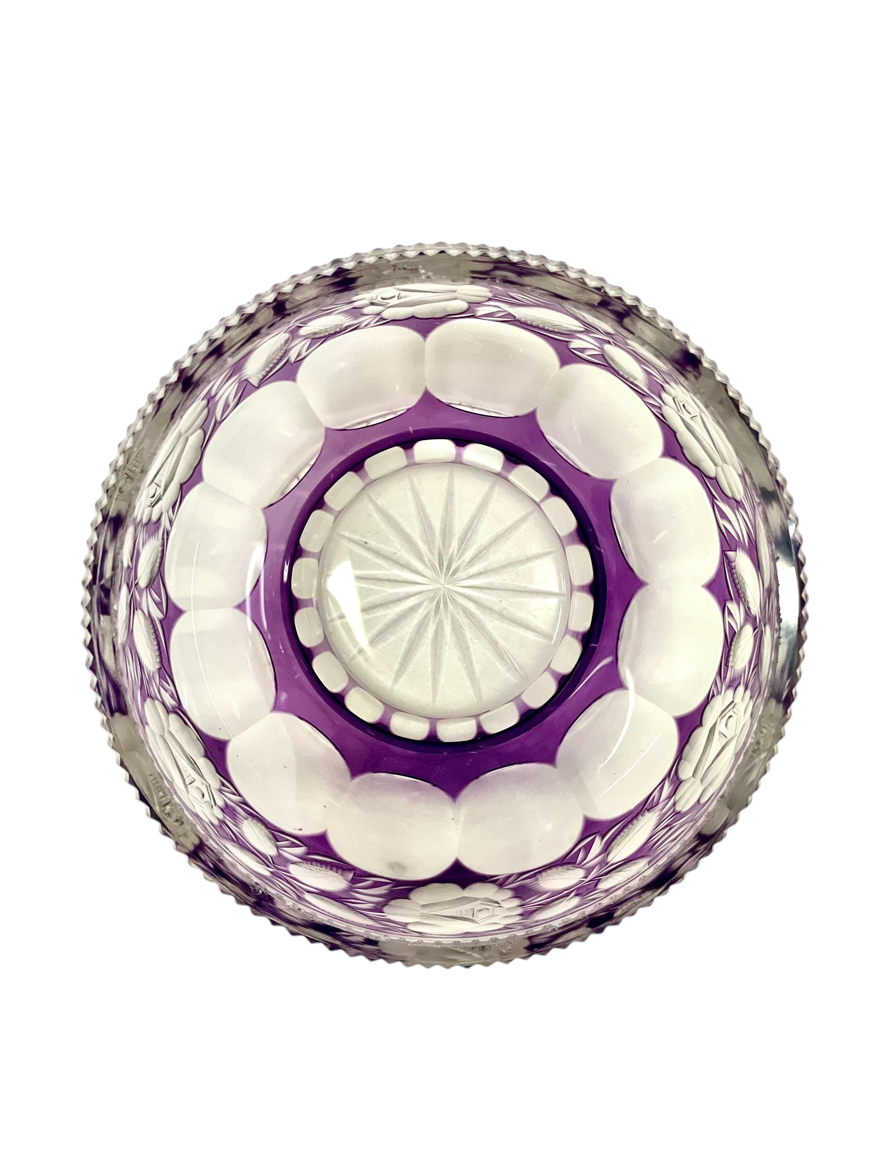 20th Century Amethyst Cut Crystal Bonbonnière For Sale 4