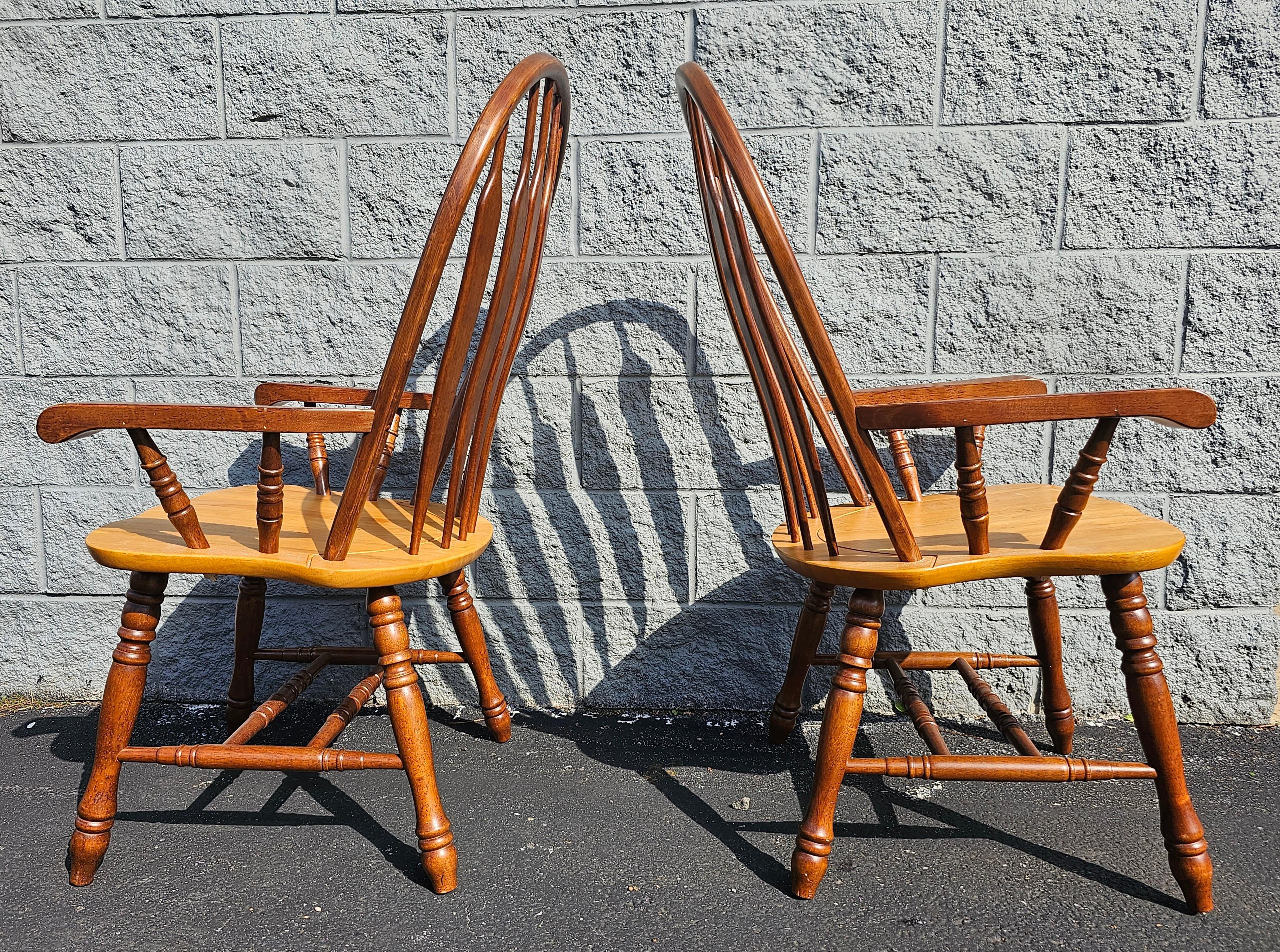 Ash 20th Century Amish Elm and Beech Windsor Armchairs, Pairs For Sale