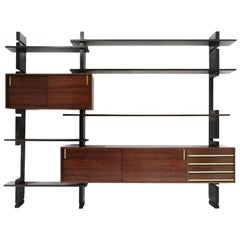 Vintage 20th Century AMMA Lacquered Wood Modular Bookcase