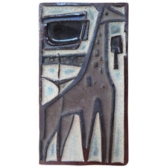 20th Century Amphora Ceramic Wall Plaque of a Giraffe, Signed