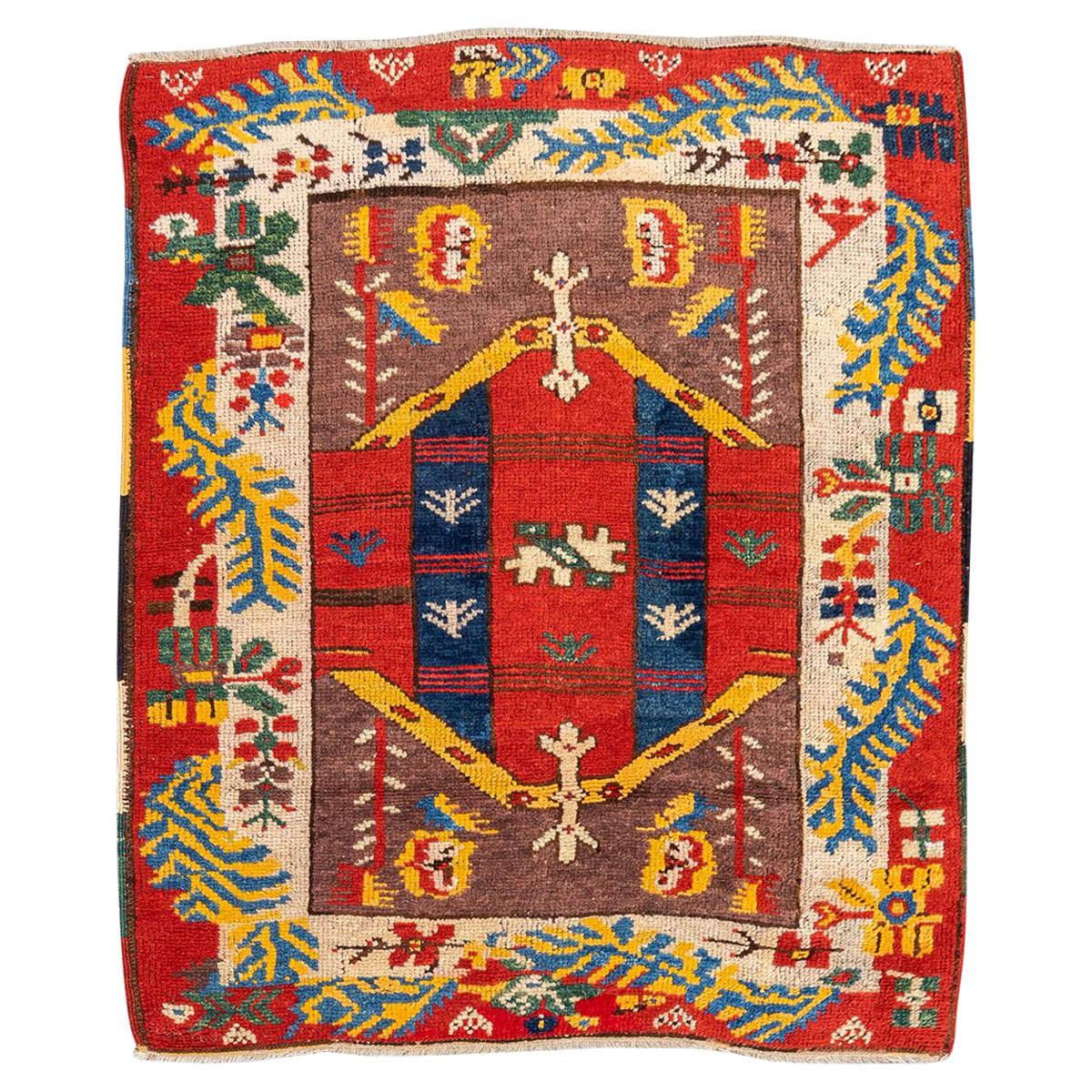 20th Century Anatolian Antique Rug, Ethnic Design, circa 1920