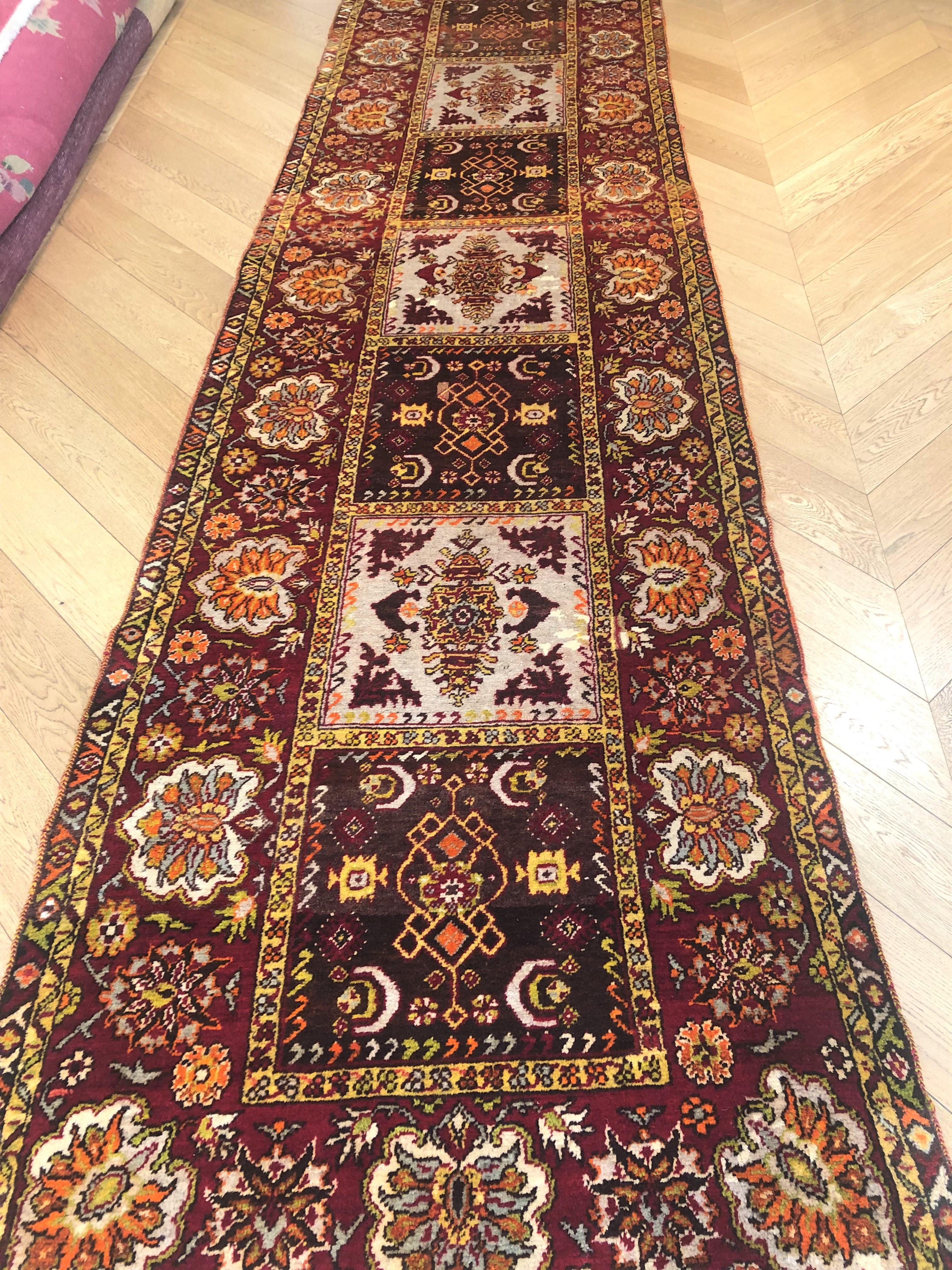 Turkish 20th Century Anatolian Earth Colours Brown Red Yellow Anatolian Rug, ca 1920 For Sale