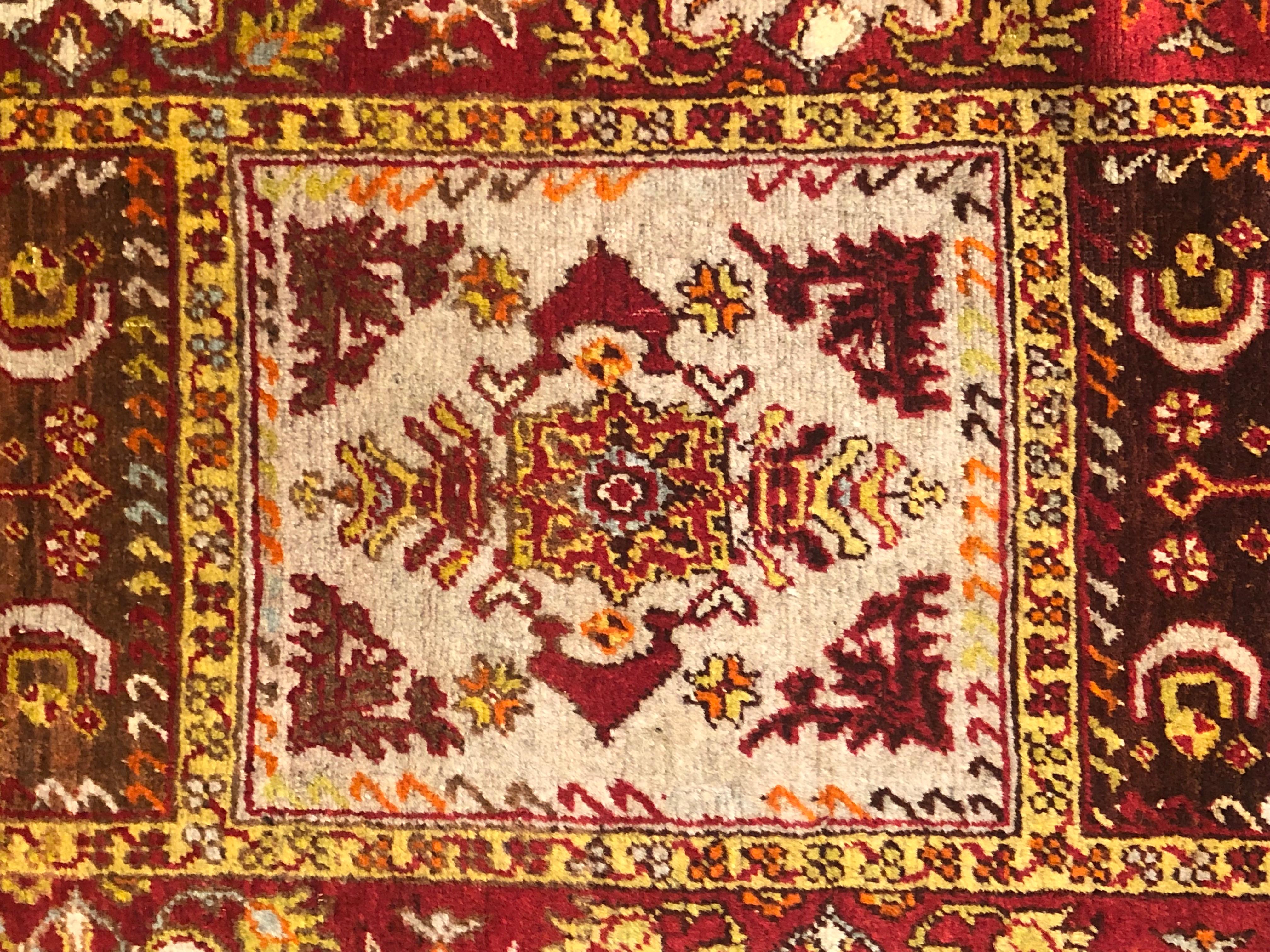 Wool 20th Century Anatolian Earth Colours Brown Red Yellow Anatolian Rug, ca 1920 For Sale