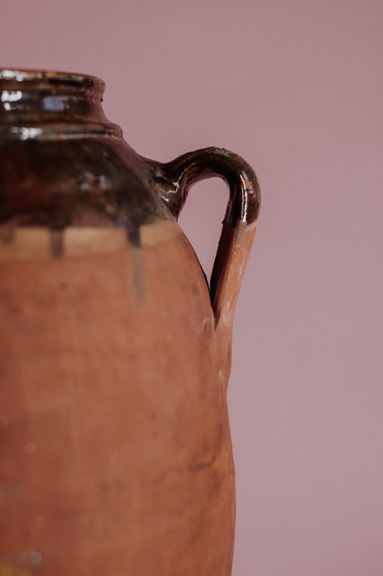 Lampe de table du 20e siècle en terre cuite anatolienne émaillée de vert Bon état - En vente à London, GB