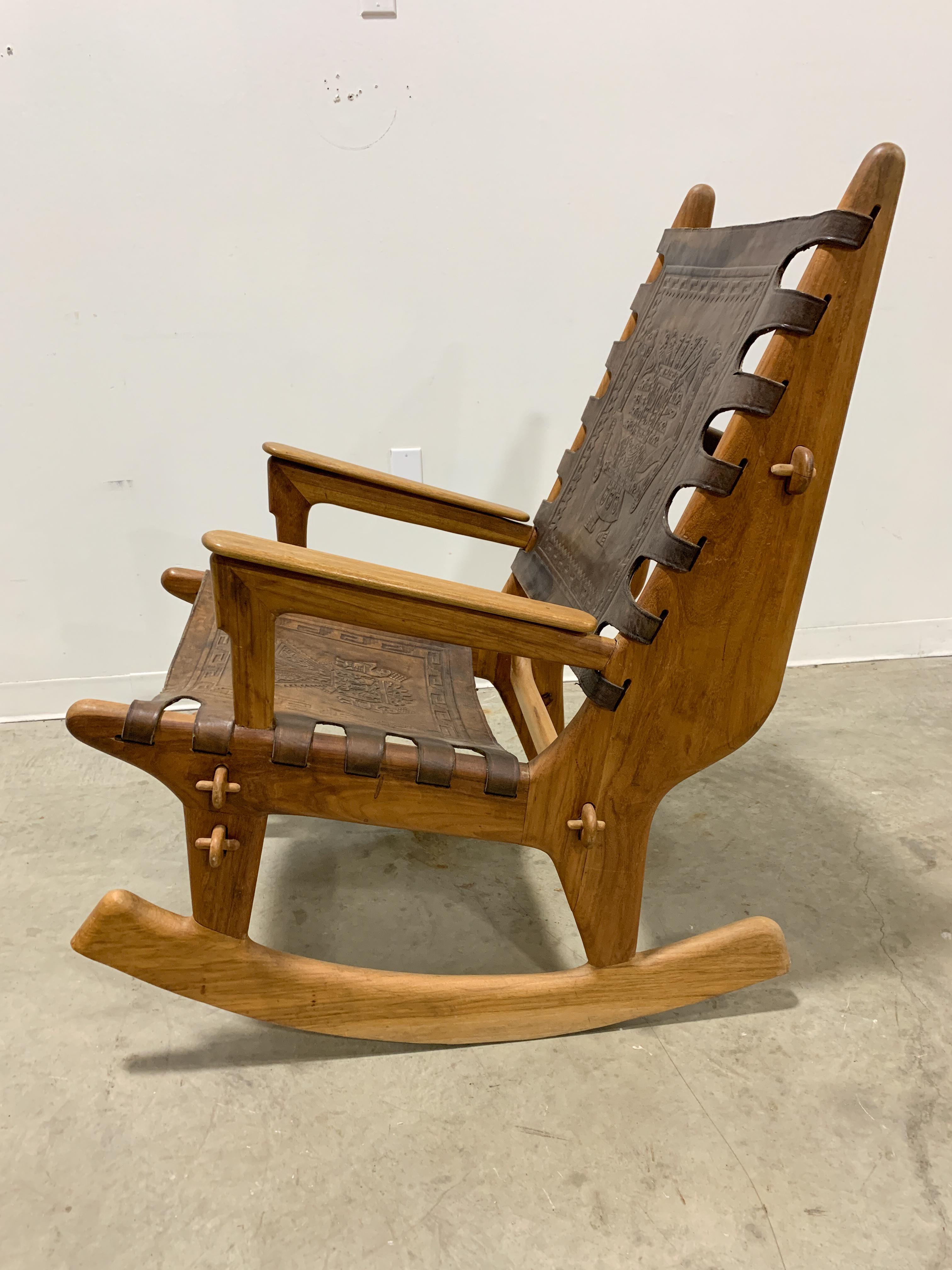 Leather 20th Century Angel Pazmino Rocker Lounge Chair