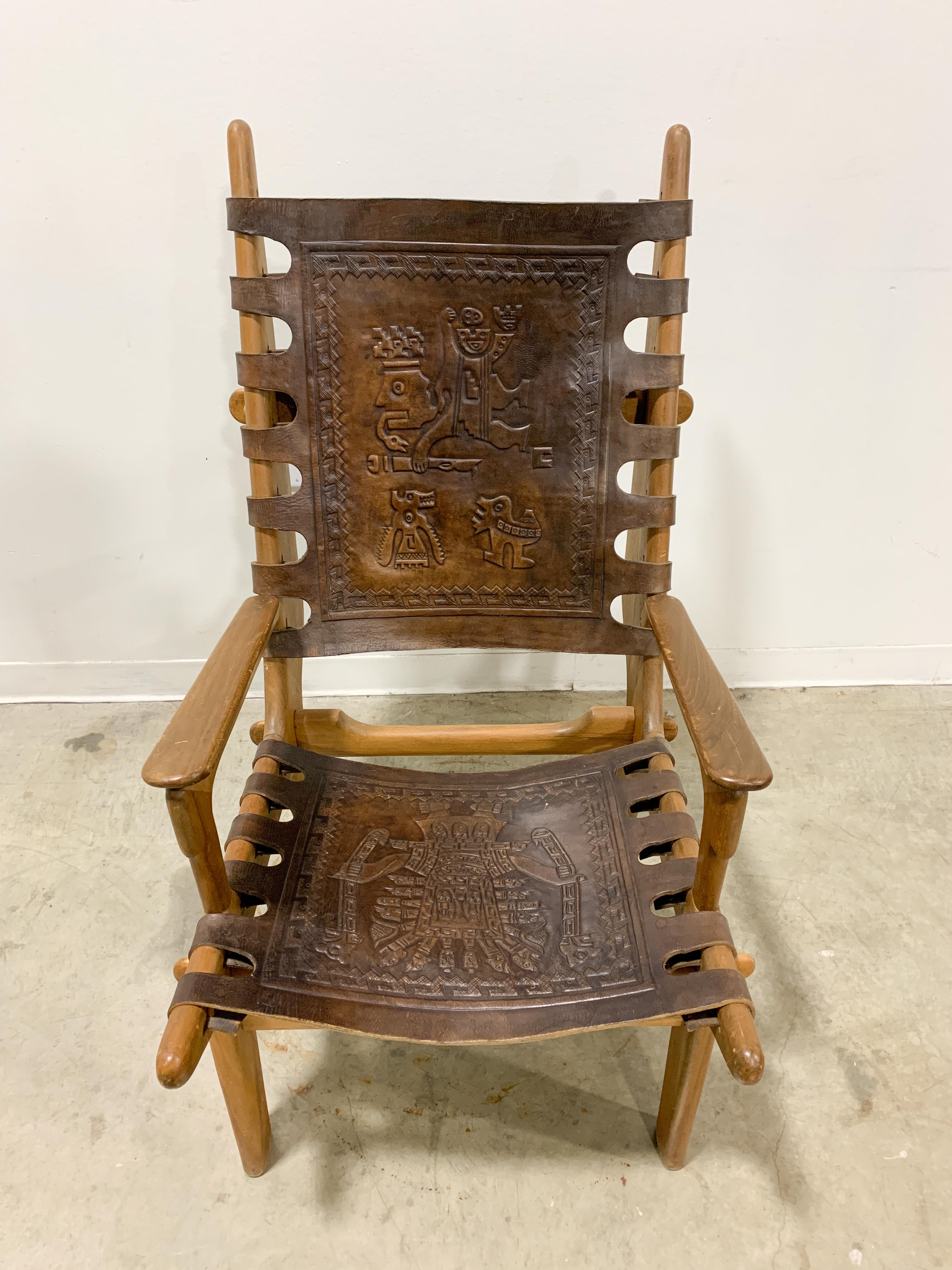 Équatorien Chaise trône Angel Pazmino moderne du milieu du siècle dernier  en vente