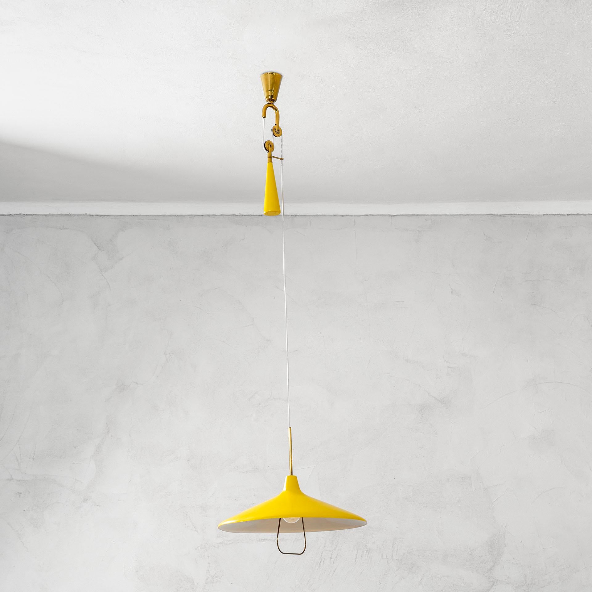 Lacquered 20th Century Angelo Lelii Extendable Chandelier Mod. 12126 for Arredoluce, 40s For Sale