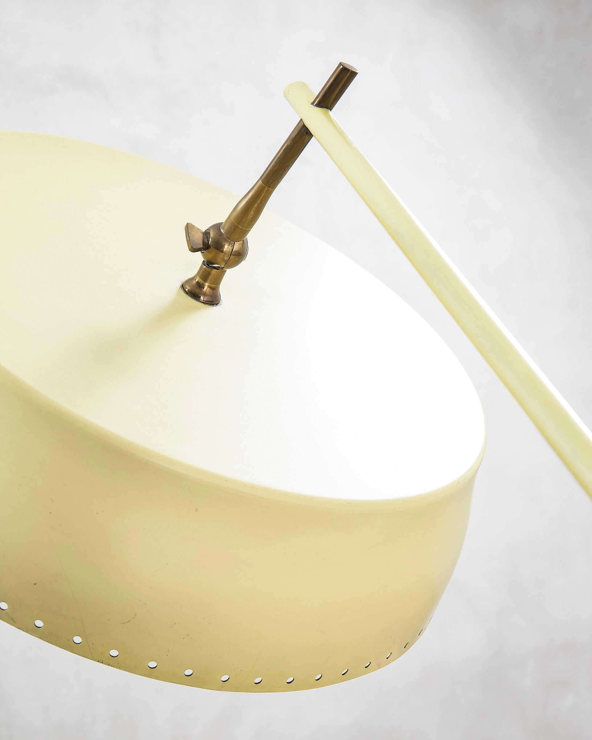 italien Lampadaire Angelo Lelii du 20ème siècle avec base en marbre vert pour Arredoluce, années 50 en vente