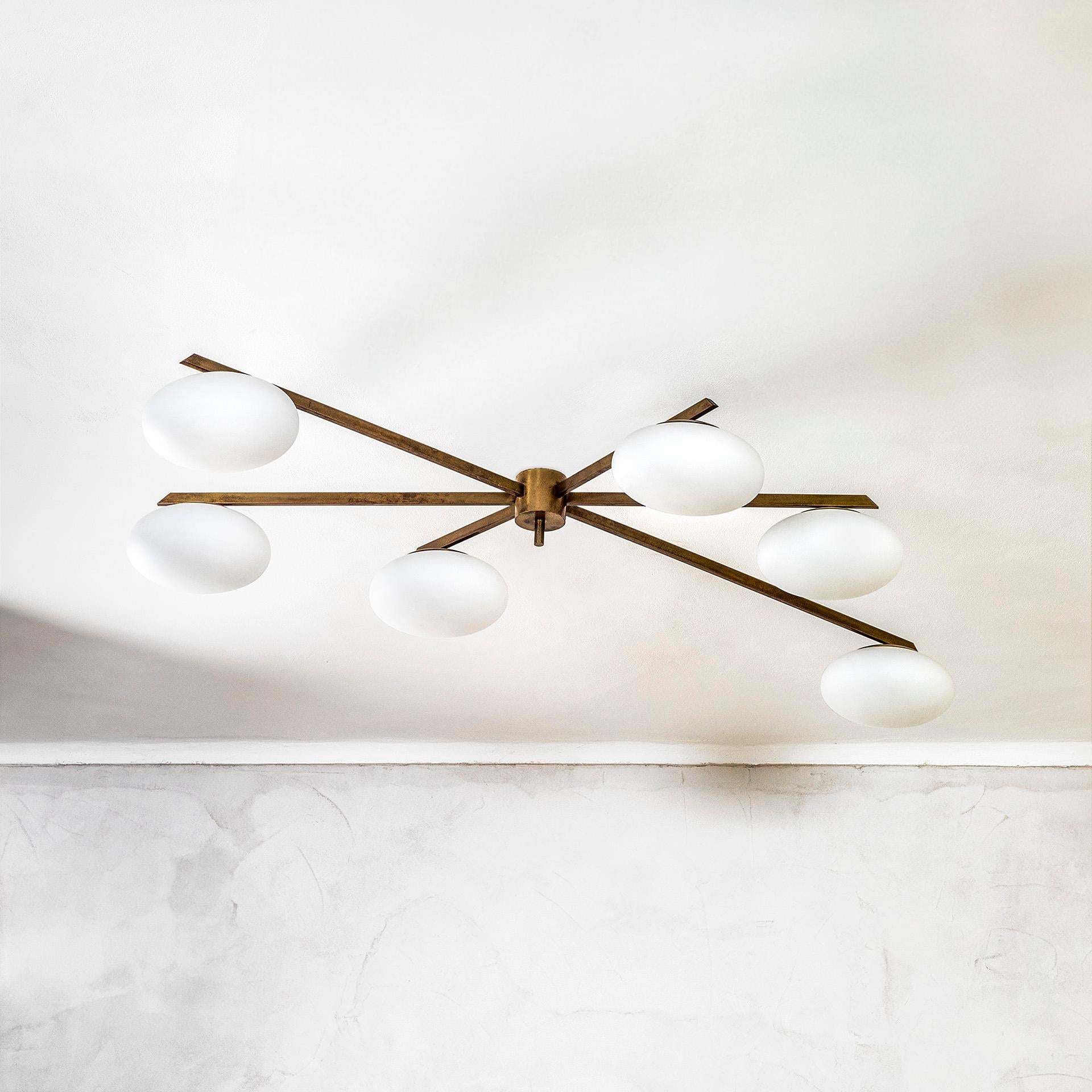 Angelo Lelii became an influential designer in postwar Italy, especially in the field of modern lighting design. In the 1947 He founded  Arredoluce, a premier manufacturer of supplies and lighting. 
Angelo Lelii's lamps and lighting objects stand