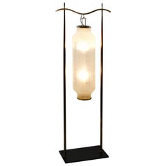 20th Century Angelo Lelii Hong Kong Floor Lamp for Arredoluce in Brass and Glass
