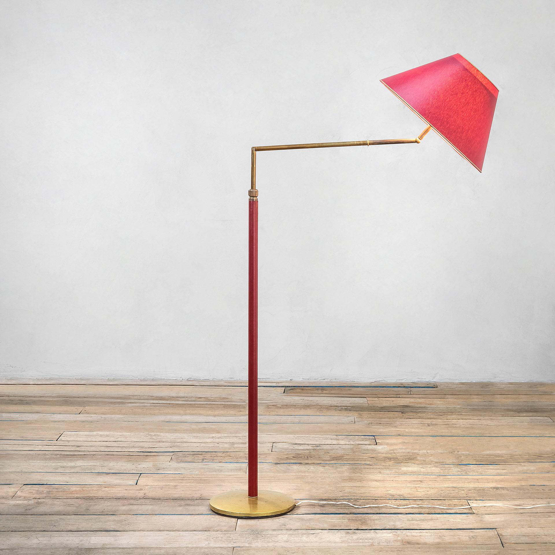 20th Century Angelo Lelii Mod Tris Floor Lamp Arredoluce Adjustable Diffuser 50s In Good Condition For Sale In Turin, Turin