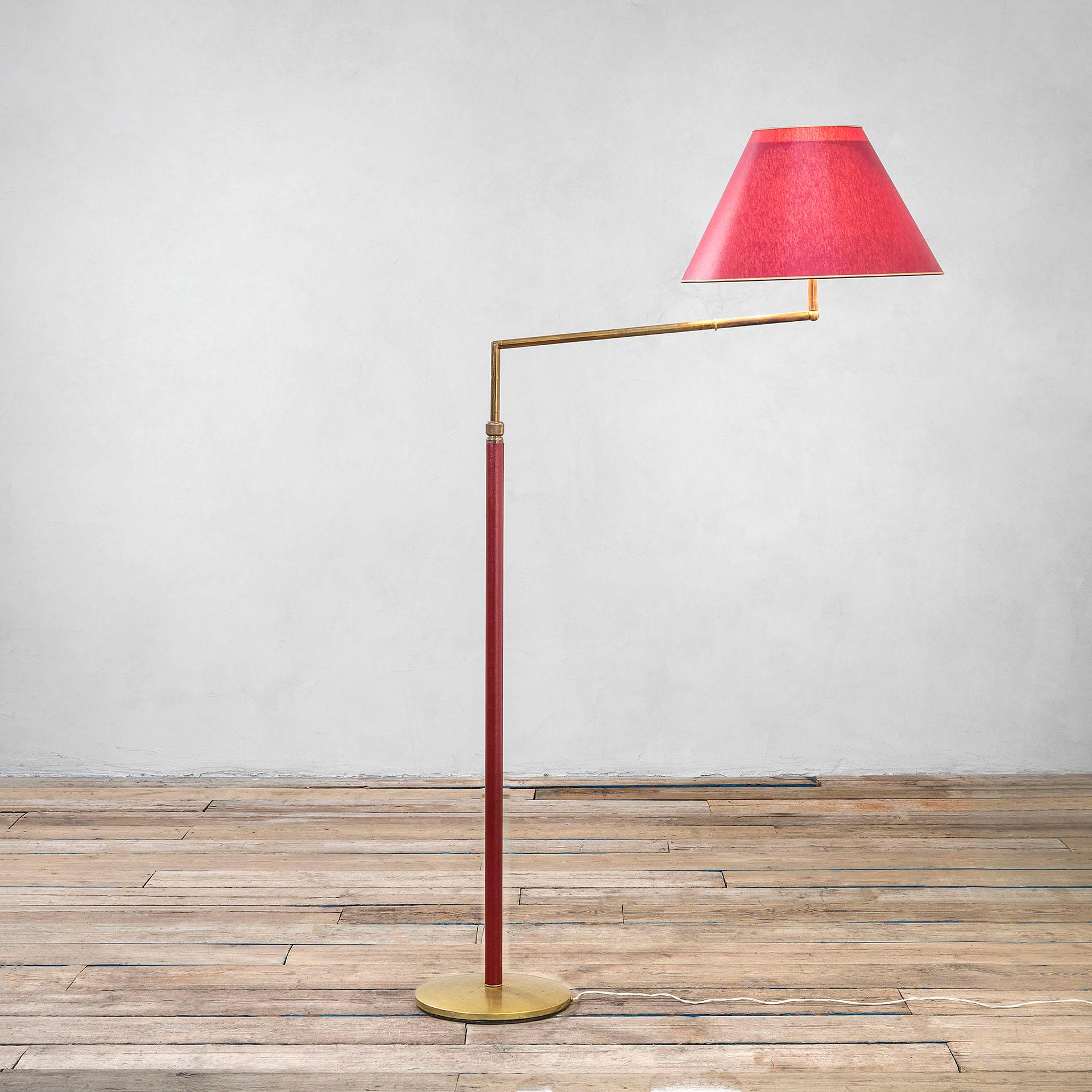 Mid-20th Century 20th Century Angelo Lelii Mod Tris Floor Lamp Arredoluce Adjustable Diffuser 50s For Sale