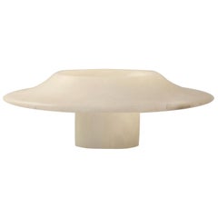 20th Century Angelo Mangiarotti Centerpiece in Turned Alabaster, 1980s