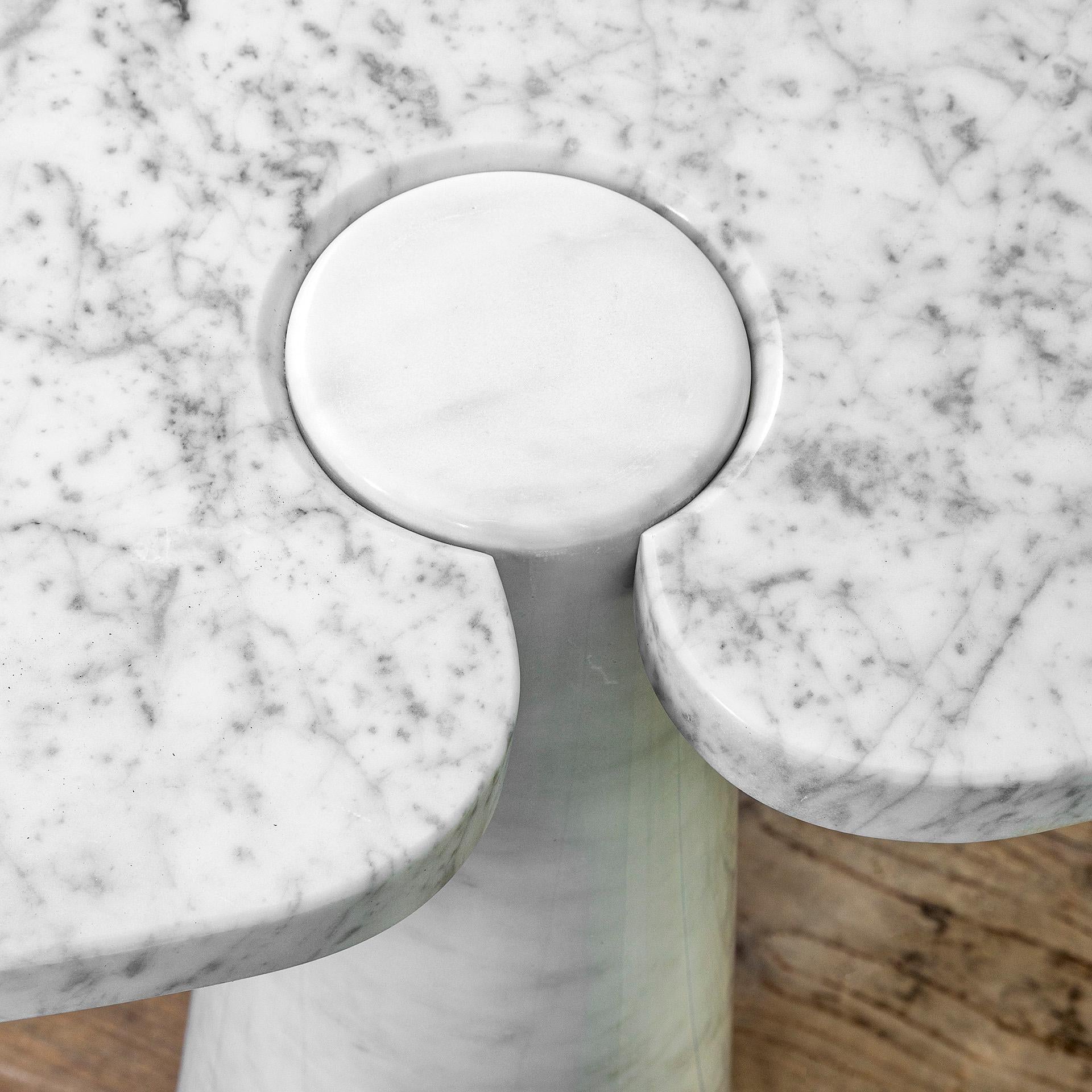 Late 20th Century 20th Century Angelo Mangiarotti Consolle Table mod. Eros in Carrara Marble For Sale