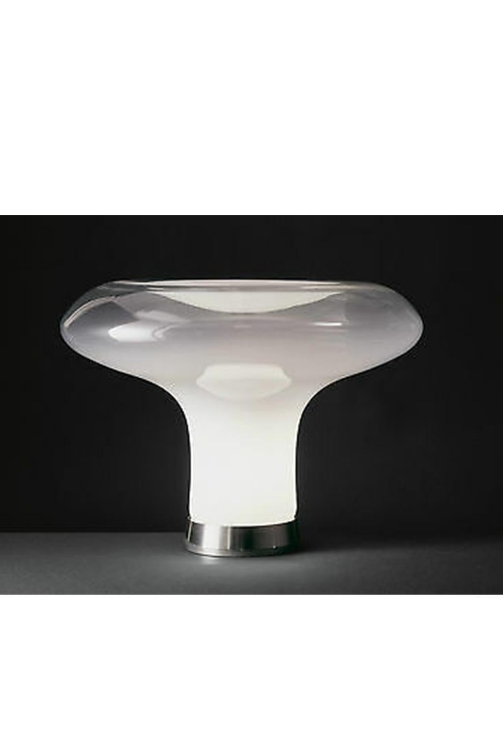 Modern 20th Century Angelo Mangiarotti 'Lesbo' Table Lamp in Murano Glass Inner Light