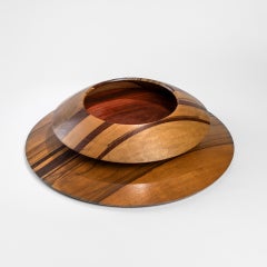 20th Century Angelo Mangiarotti Pair of Centerpieces for Gracchi in Wood, 80s