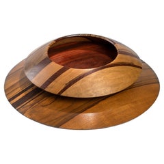 20th Century Angelo Mangiarotti Pair of Centerpieces for Gracchi in Wood, 80s