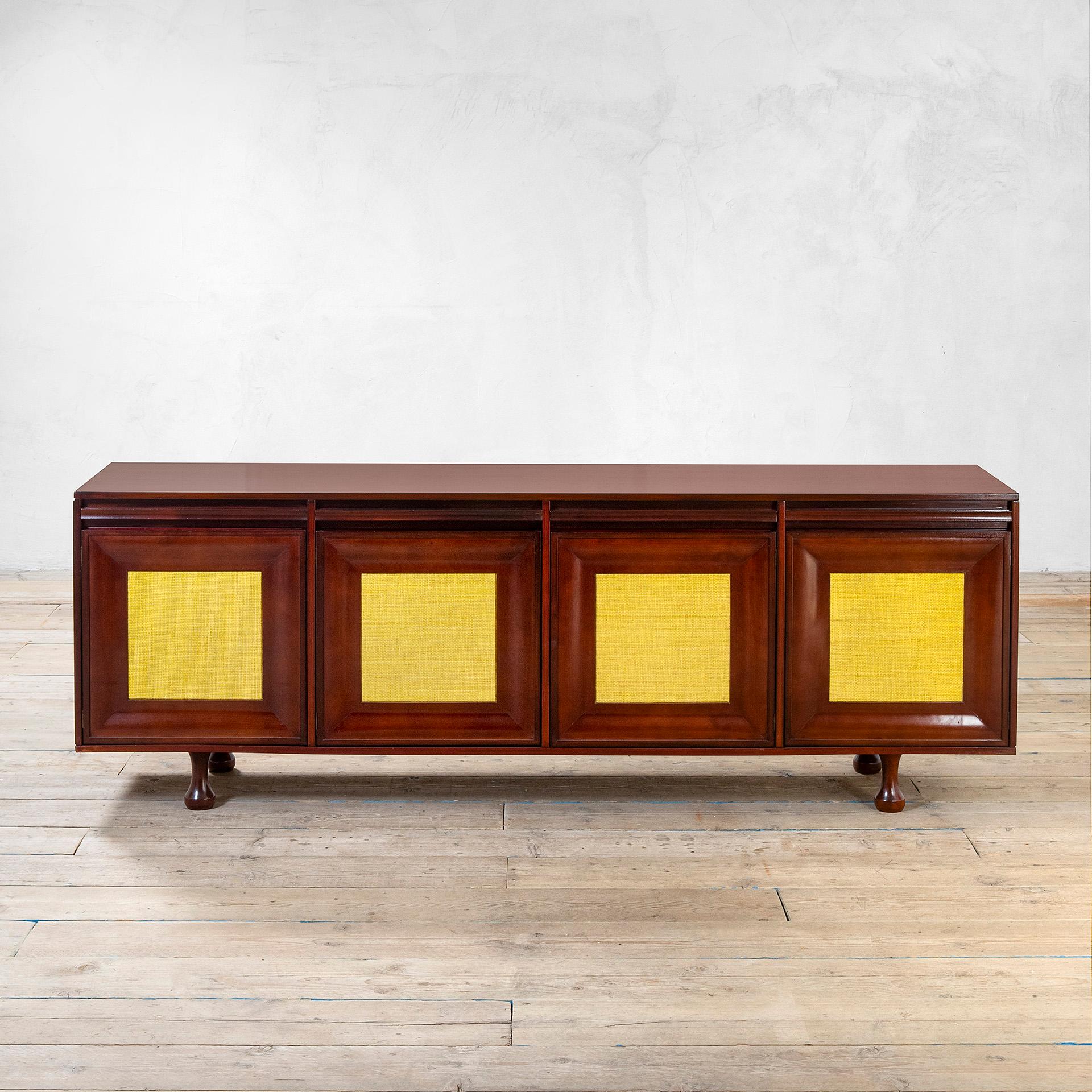 Mid-Century Modern 20th Century Angelo Mangiarotti Sorgente del Mobile Commode in Wood, 60s For Sale