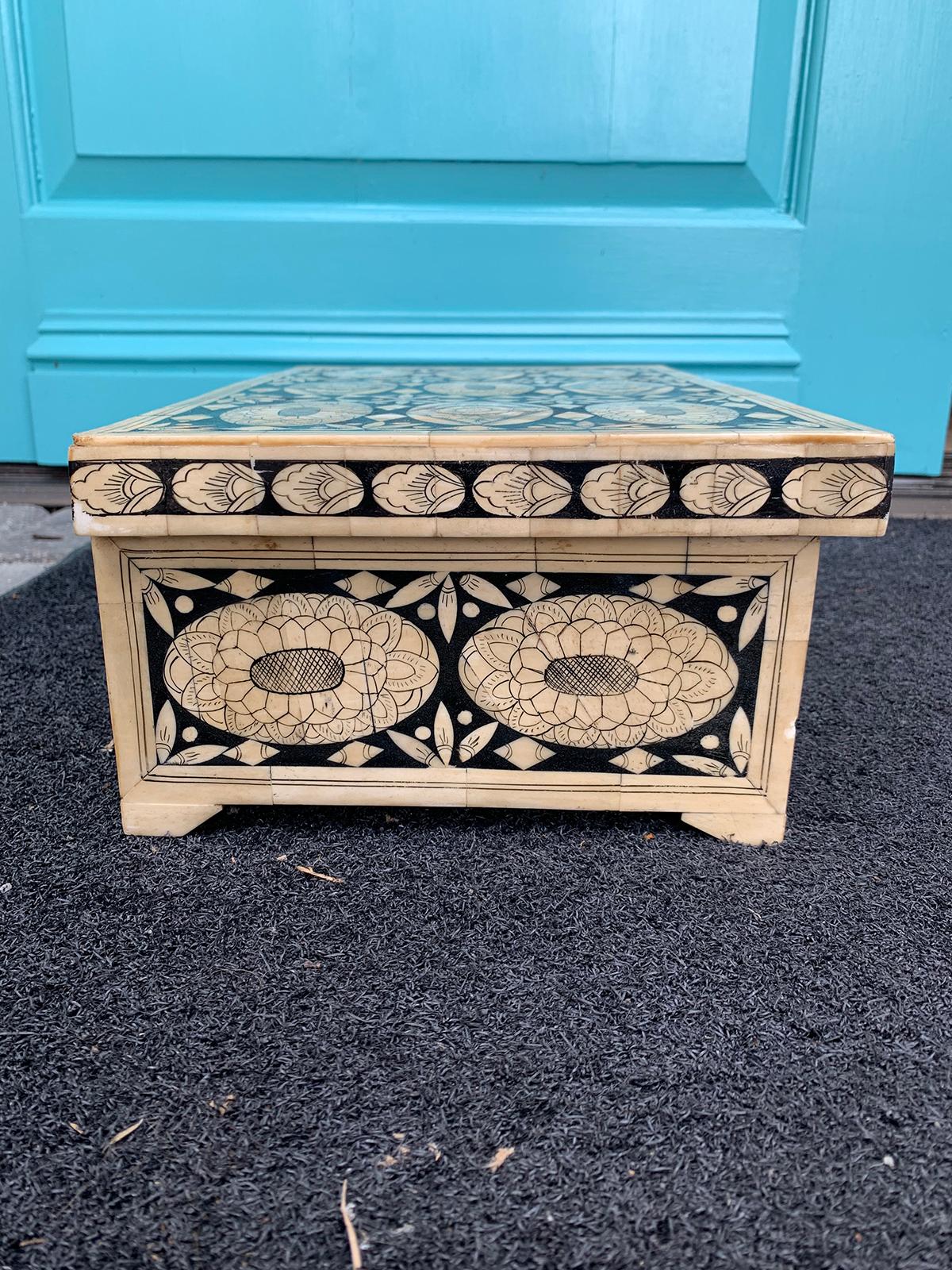 20th Century Anglo-Indian Bone Inlaid Box with Insert 1