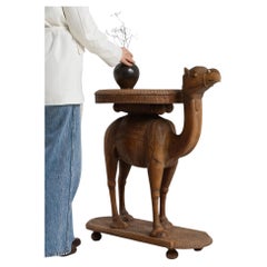 20th Century Anglo Indian Carved Camel Table - Practical Wood Design