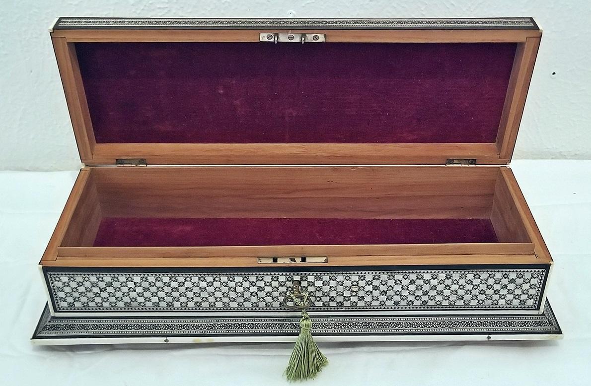 Mosaic 20th Century Anglo Indian Historical Document or Scroll Box