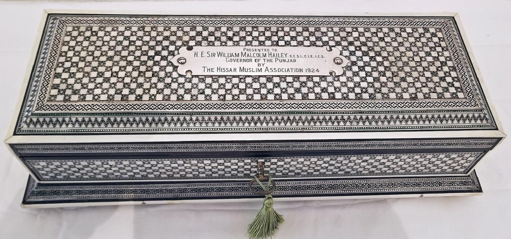 20th Century Anglo Indian Historical Document or Scroll Box 1