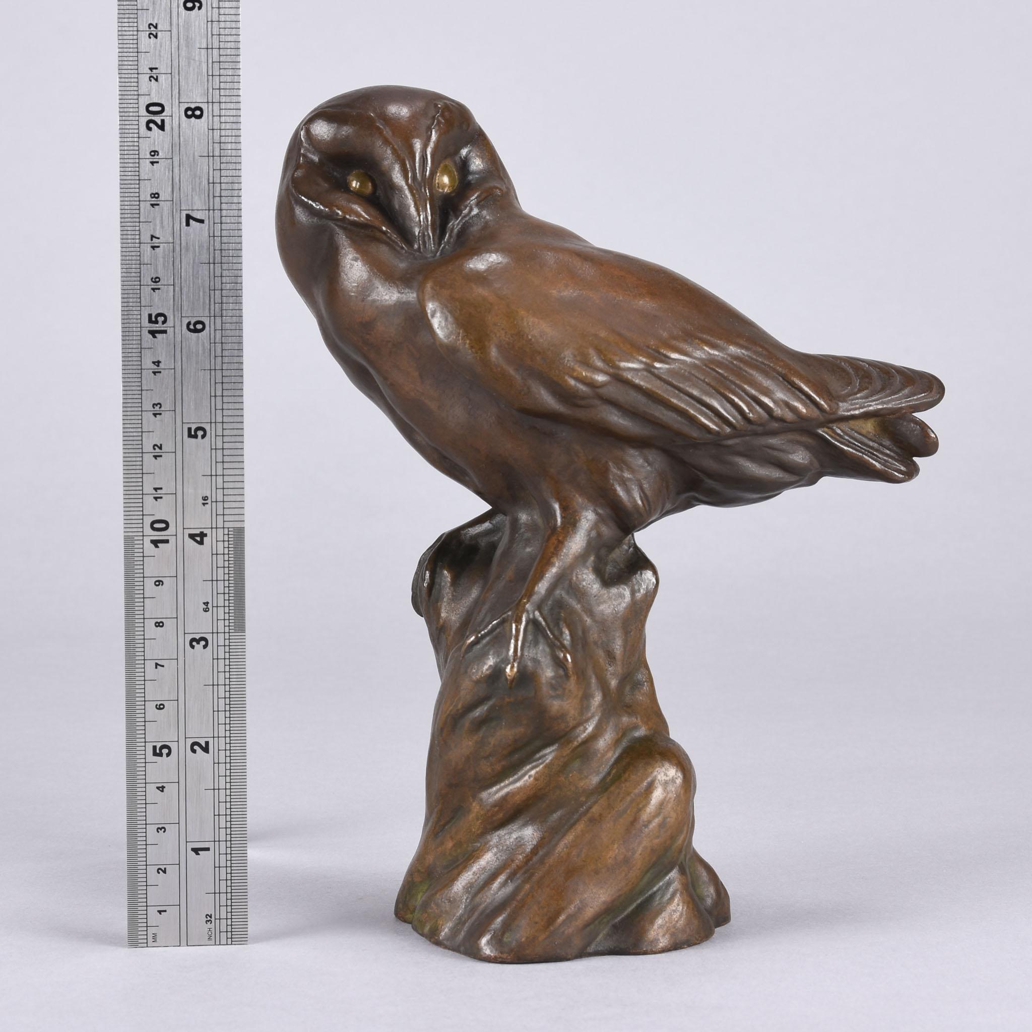 Tierbild des 20. Jahrhunderts „Resting Owl“ von H Sieloff im Angebot 4