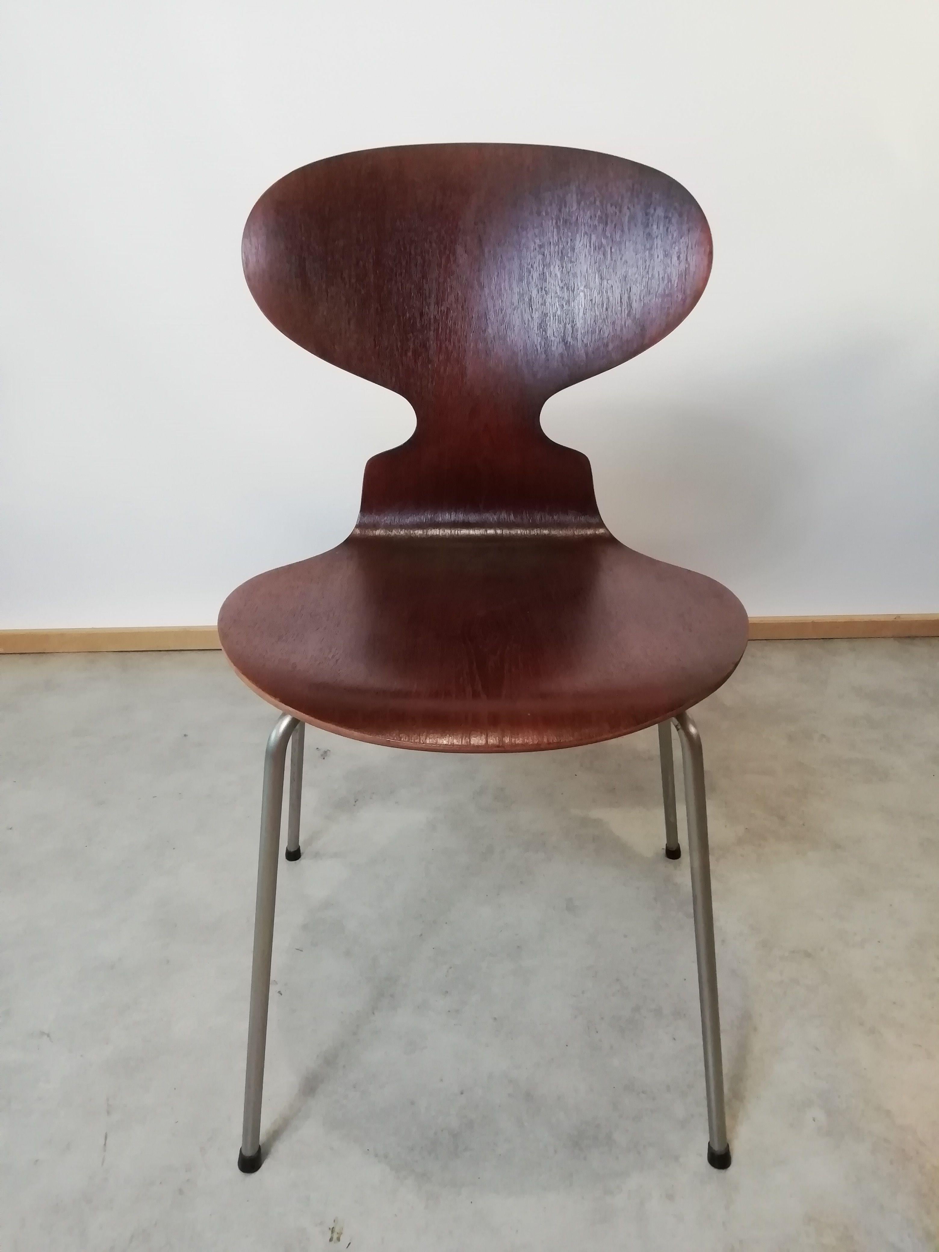20th Century Ant Dining Chairs by Arne Jacobsen Fritz Hansen, 1950s, Set of 4 6