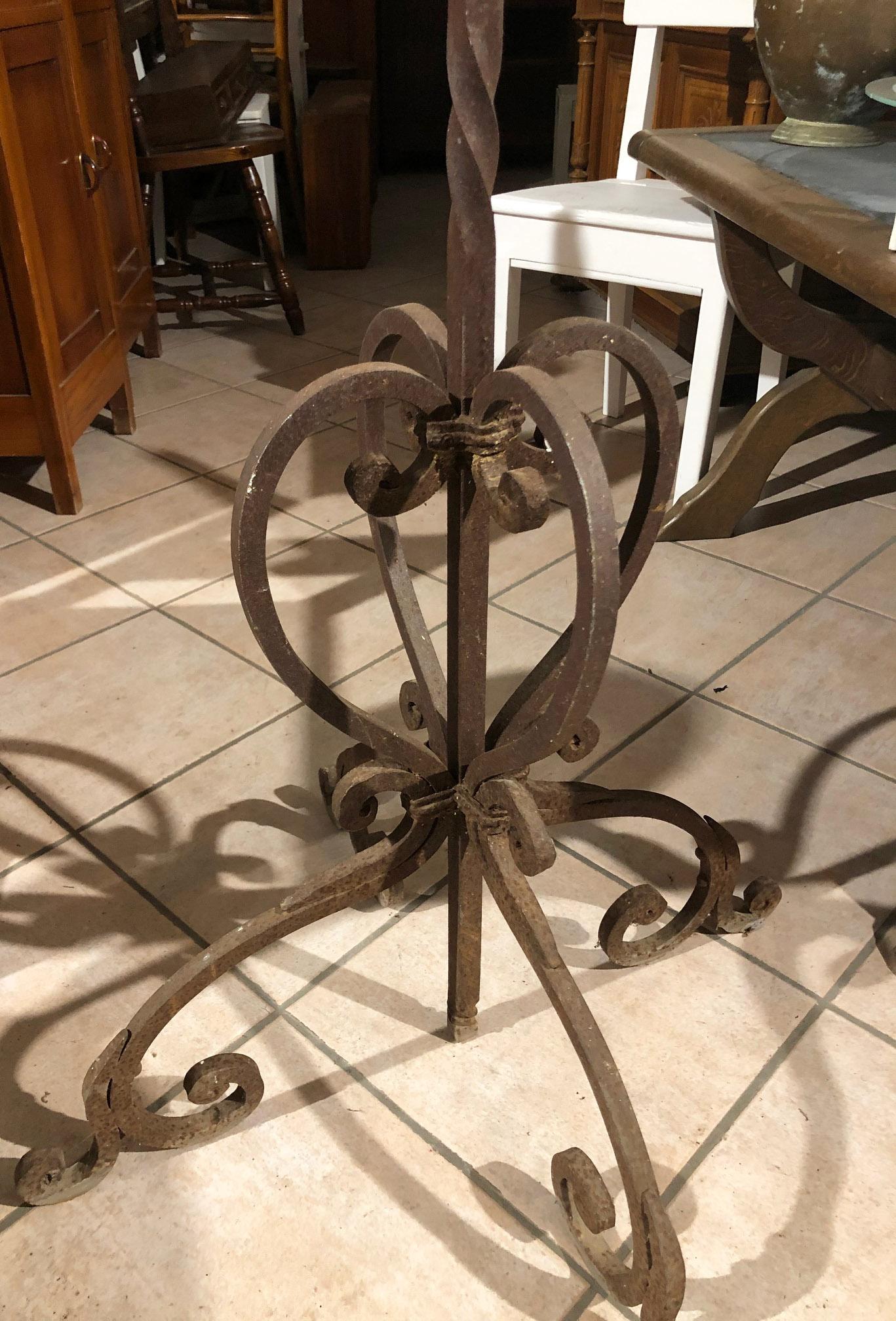 20th Century Antique 17-Place Candleholder in Wrought Iron Design 2
