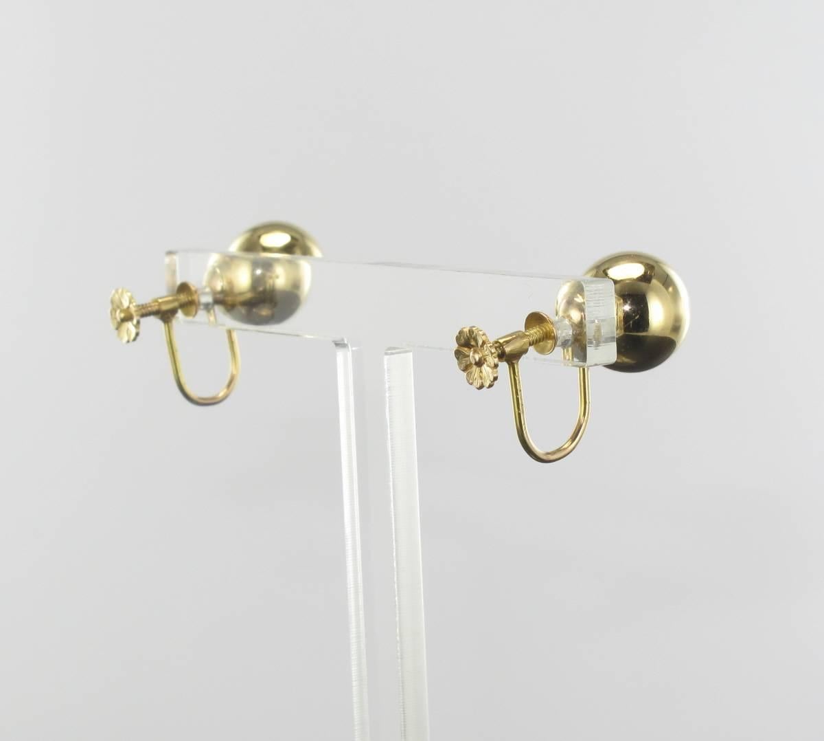20th Century Antique 18 Karat Gold Pearls Earrings 5
