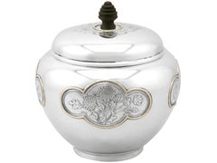 20th Century American Sterling Silver and Gold Biscuit Box